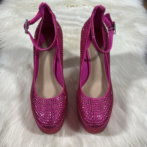 NEW Antonio Melani Capsule Dr. Bridget Hotfix Size 8M Rhinestone Platform Heels - Picture 5 of 14